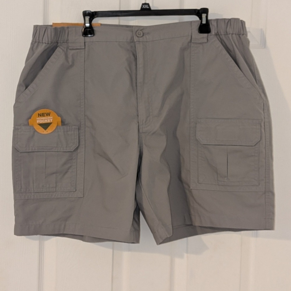 Savane Mens Hiking Shorts 44 Frost Gray‎ Cargo UPF 30 Comfort Waist  NEW